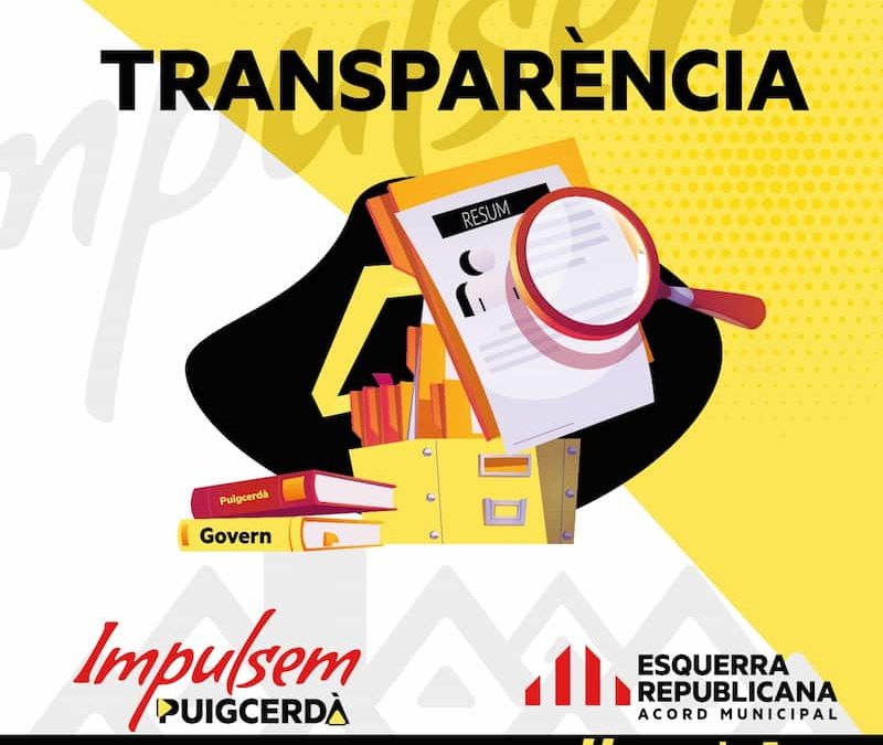 REIVINDIQUEM TRANSPARÈNCIA