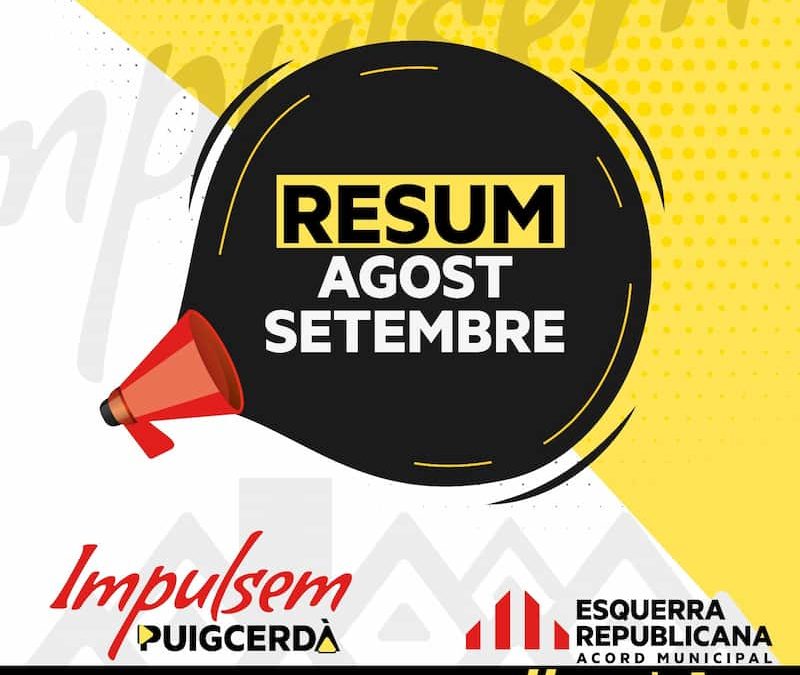 RESUM D’AGOST I SETEMBRE